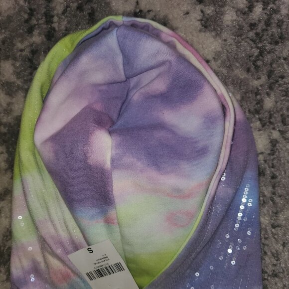 F21 Bling Tie Dye Cropped Hoddie Sweater NWT - Picture 5 of 11